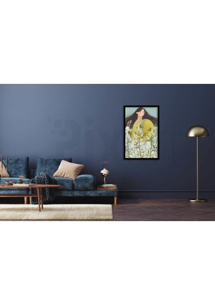 Kirlardaki Kadin 43 x 50 Elmas Mozaik Tablo