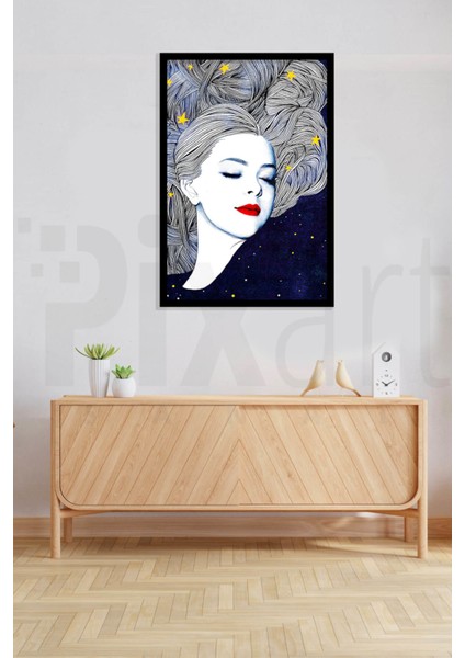 Saclarimda Yildizlar 40 x 60 Elmas Mozaik Tablo