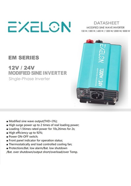 1200W 12V Modifiye Inverter