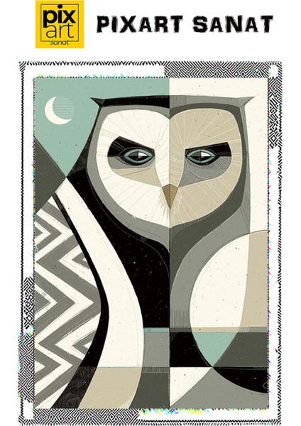 Sanatsal Baykus 43 x 60 Elmas Mozaik Tablo fırsatları