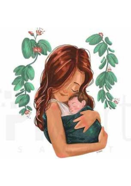 Anne ve Bebegi 40 x 40 Elmas Mozaik Tablo