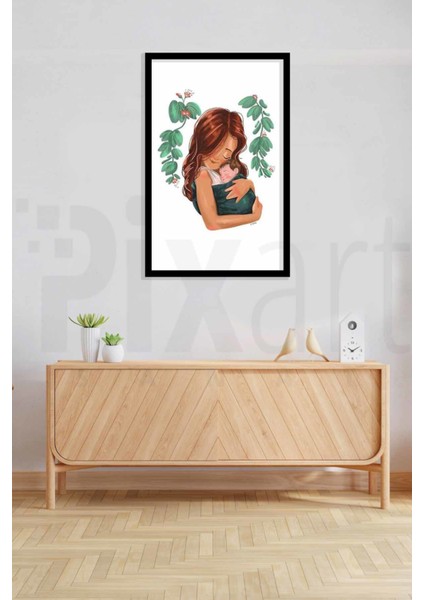 Anne ve Bebegi 40 x 40 Elmas Mozaik Tablo modelleri