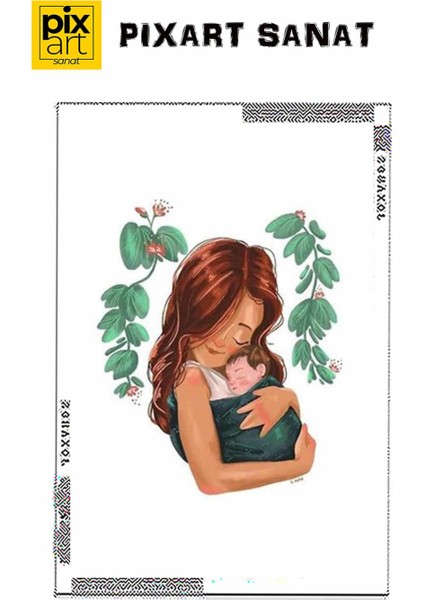 Anne ve Bebegi 40 x 40 Elmas Mozaik Tablo fırsatları