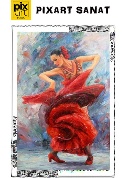 Kırmızı Elbiseli Ispanyol 40 x 60 cm fırsatları