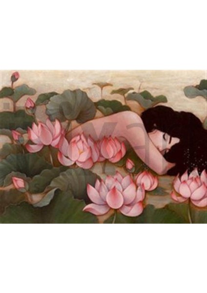 Çiçekler Içinde Uyuyan Kızz 66 x 51 cm