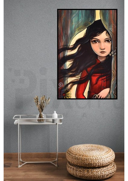 Kuskulu Kadin 40 x 60 Elmas Mozaik Tablo modelleri