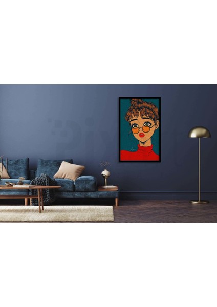 Gozluklu Kadin 40 x 60 Elmas Mozaik Tablo fiyatları