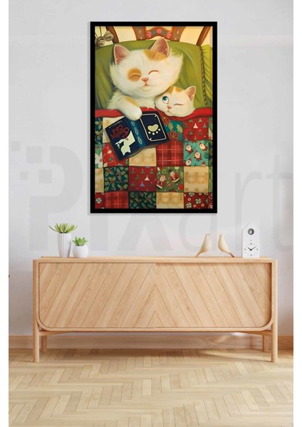 Anne ve Yavru Kedi 40 x 50 Elmas Mozaik Tablo fiyatları