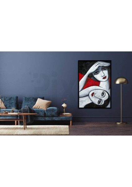 Bos Bakisli Iki Kadin 40 x 50 Elmas Mozaik Tablo fiyatları