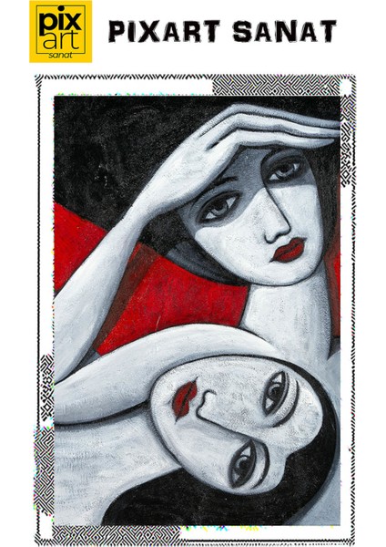 Bos Bakisli Iki Kadin 40 x 50 Elmas Mozaik Tablo fırsatları