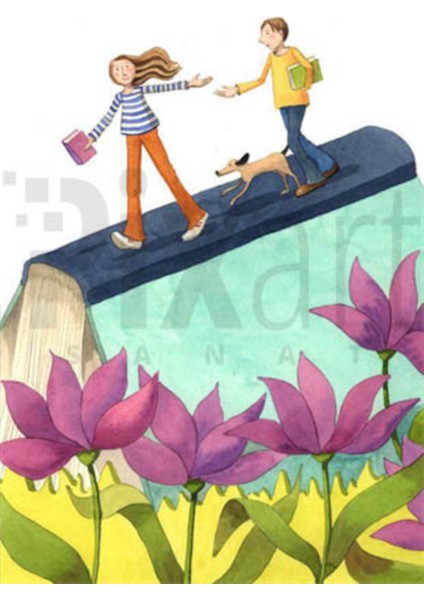 Kitap Tepesinde 40 x 60 Elmas Mozaik Tablo