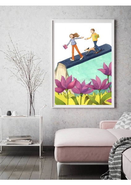 Kitap Tepesinde 40 x 60 Elmas Mozaik Tablo modelleri