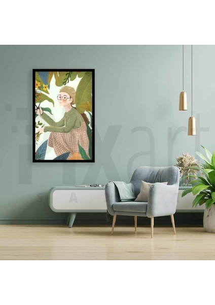 Agac Budayan Kadin 40 x 60 Elmas Mozaik Tablo