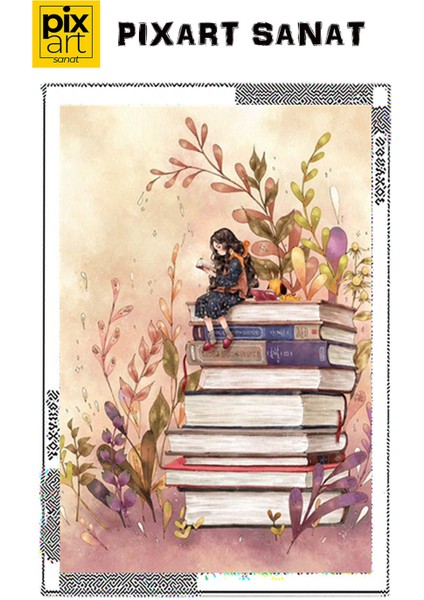 Kitaplarin Dunyasinda Elmas Mozaik Tablo 40 x 60 fırsatları