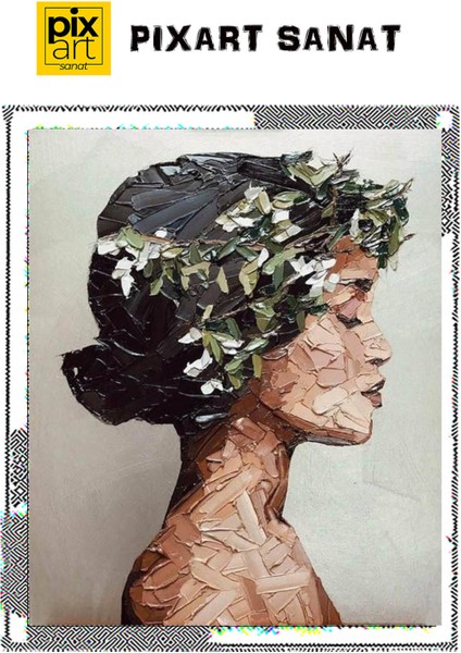 Yagli Boya Kadin Potre 40 x 50 Elmas Mozaik Tablo fırsatları
