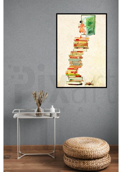 Kitaplarla Yukselis 40 x 60 Elmas Mozaik Tablo modelleri