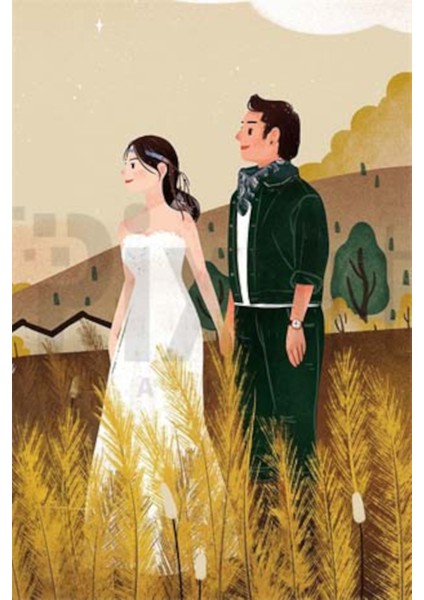 Gelin Ve Damat 40 x 60 Elmas Mozaik Tablo