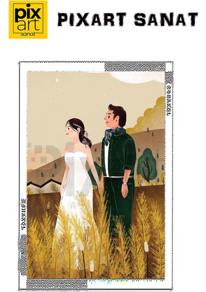 Gelin Ve Damat 40 x 60 Elmas Mozaik Tablo fırsatları