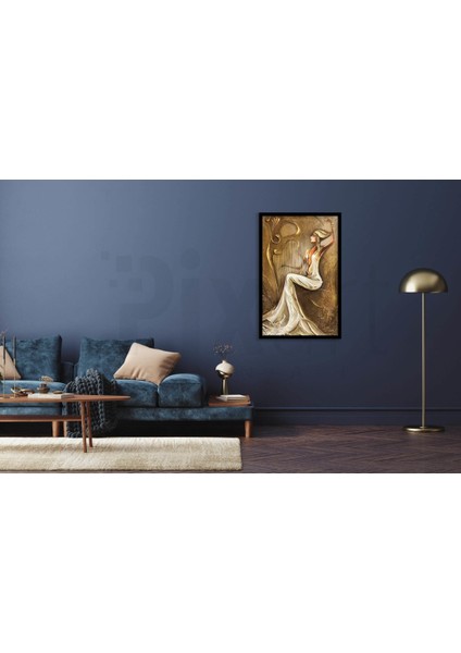 Kızıl Arp Çalan Kadın 37 x 56 cm fiyatları