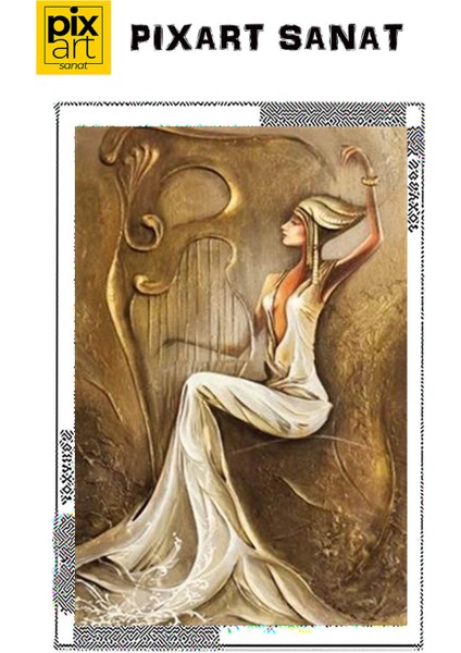 Kızıl Arp Çalan Kadın 37 x 56 cm fırsatları