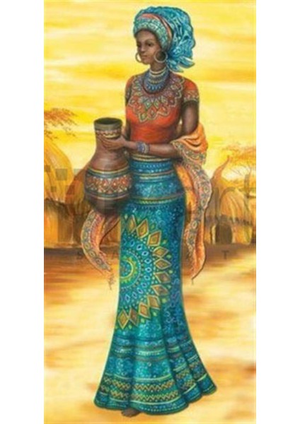 Mavi Afrikalı Kız 41 x 81 cm