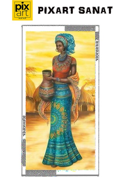 Mavi Afrikalı Kız 41 x 81 cm fırsatları