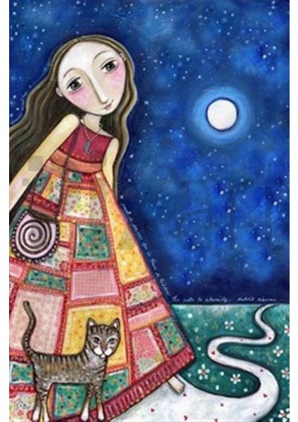 Elbisesi Desenli Kız 38 x 58 cm