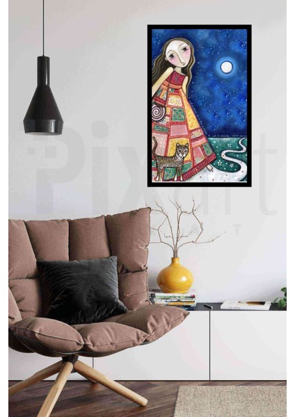 Elbisesi Desenli Kız 38 x 58 cm fiyatları