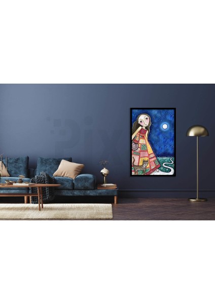 Elbisesi Desenli Kız 38 x 58 cm modelleri