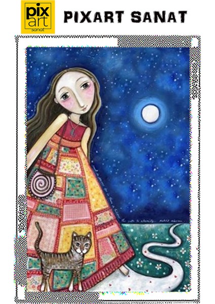 Elbisesi Desenli Kız 38 x 58 cm fırsatları