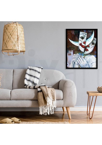 Beyaz Renkli Palyaço Pixart Sanat Elmas Mozaik Tablo Diamond Türkiye 43*53 fiyatları