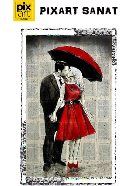 Şemsiye Altındaki Sevgililer 43 x 71 cm fırsatları