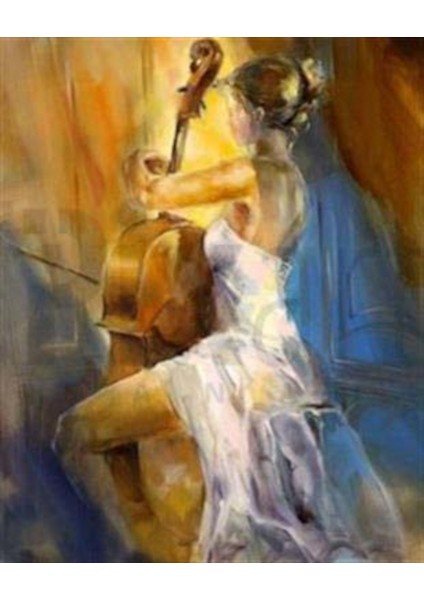 Çello ve Kız 46 x 56 cm