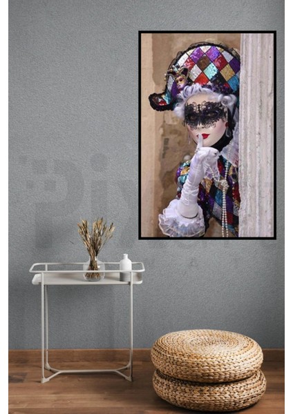 Maskeli Kadın Pixart Sanat Elmas Mozaik Tablo 41 x 58 cm modelleri