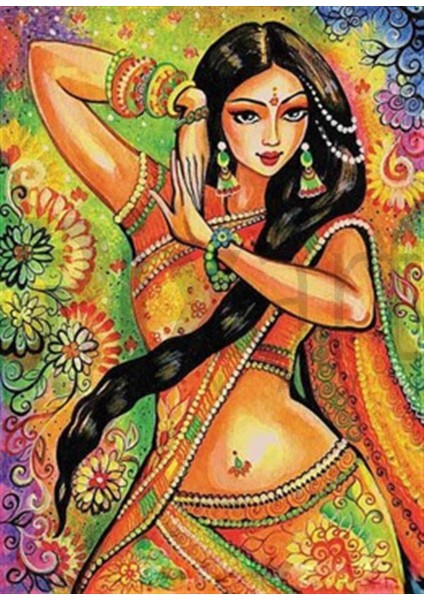 Hint Güzeli Pixart Sanat Elmas Mozaik Tablo Diamond Türkiye 53 x 74 cm