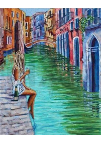 Venedik Kız Pixart Sanat Elmas Mozaik Tablo Diamond Türkiye 48 x 58 cm
