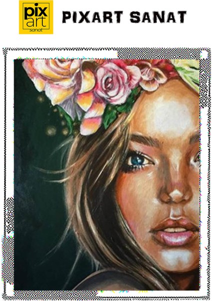 Saçlarımda Gül Taç Pixart Sanat Elmas Mozaik Tablo Diamond Türkiye 41 x 51 cm fırsatları