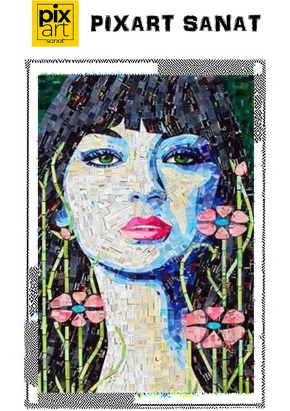 Modern Kadınn Pixart Sanat Elmas Mozaik Tablo Diamond Türkiye 53 x 79 cm fırsatları