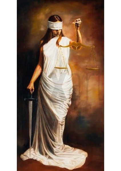 Adalet Tanrıçası Pixart Sanat Elmas Mozaik Tablo Diamond Türkiye 30 x 58 cm