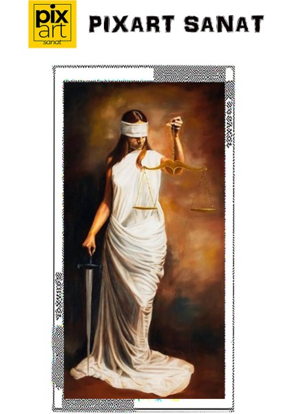 Adalet Tanrıçası Pixart Sanat Elmas Mozaik Tablo Diamond Türkiye 30 x 58 cm fırsatları