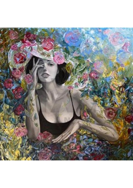Düşlerimde Çiçekler Pixart Sanat Elmas Mozaik Tablo Diamond Türkiye 74 x 74 cm