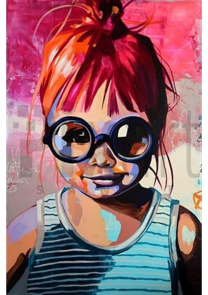 Yüzü Renkli Çocuk Pixart Sanat Elmas Mozaik Tablo Diamond Türkiye 36 x 53 cm