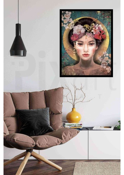 Japon Güzeli Pixart Sanat Elmas Mozaik Tablo Diamond Türkiye 56 x 71 cm