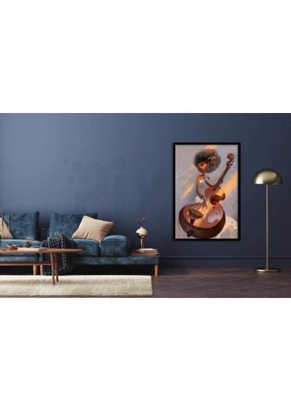 Gitarist Kadın Pixart Sanat Elmas Mozaik Tablo Diamond Türkiye 43 x 66 cm fiyatları