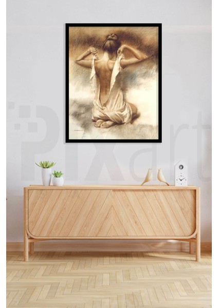 Sırt Dekolteli Kadın Pixart Sanat Elmas Mozaik Tablo Diamond Türkiye 41 x 51 cm fiyatları