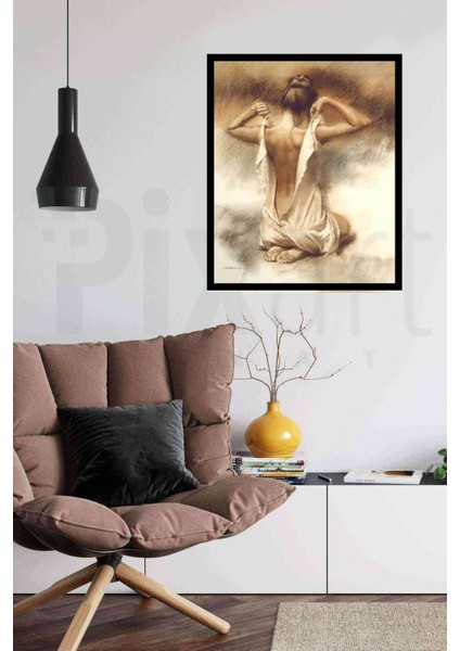 Sırt Dekolteli Kadın Pixart Sanat Elmas Mozaik Tablo Diamond Türkiye 41 x 51 cm modelleri