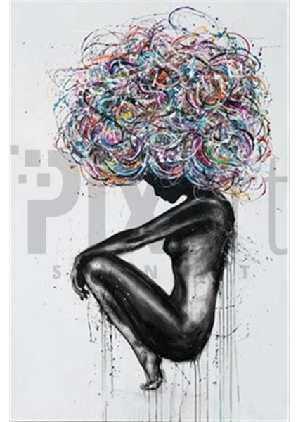 Renkli Düşünce Pixart Sanat Elmas Mozaik Tablo Diamond Türkiye 48 x 74 cm