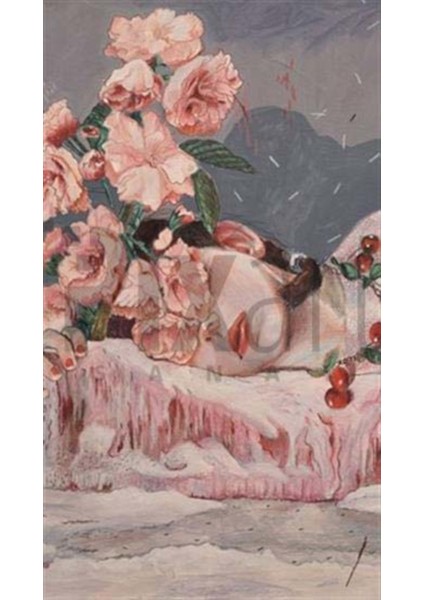 Çiçeklerle Uyuyan Kadın Pixart Sanat Elmas Mozaik Tablo Diamond Türkiye 41 x 71 cm