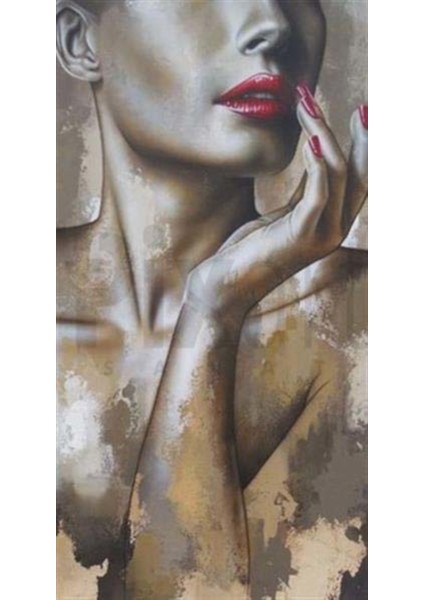Bronz Kadın Pixart Sanat Elmas Mozaik Tablo Diamond Türkiye 38 x 76 cm