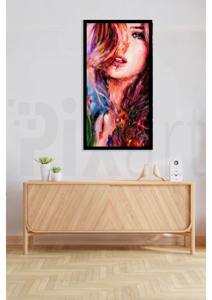 Renklerin Içindeki Kadın Pixart Sanat Elmas Mozaik Tablo Diamond Türkiye 38 x 66 cm modelleri